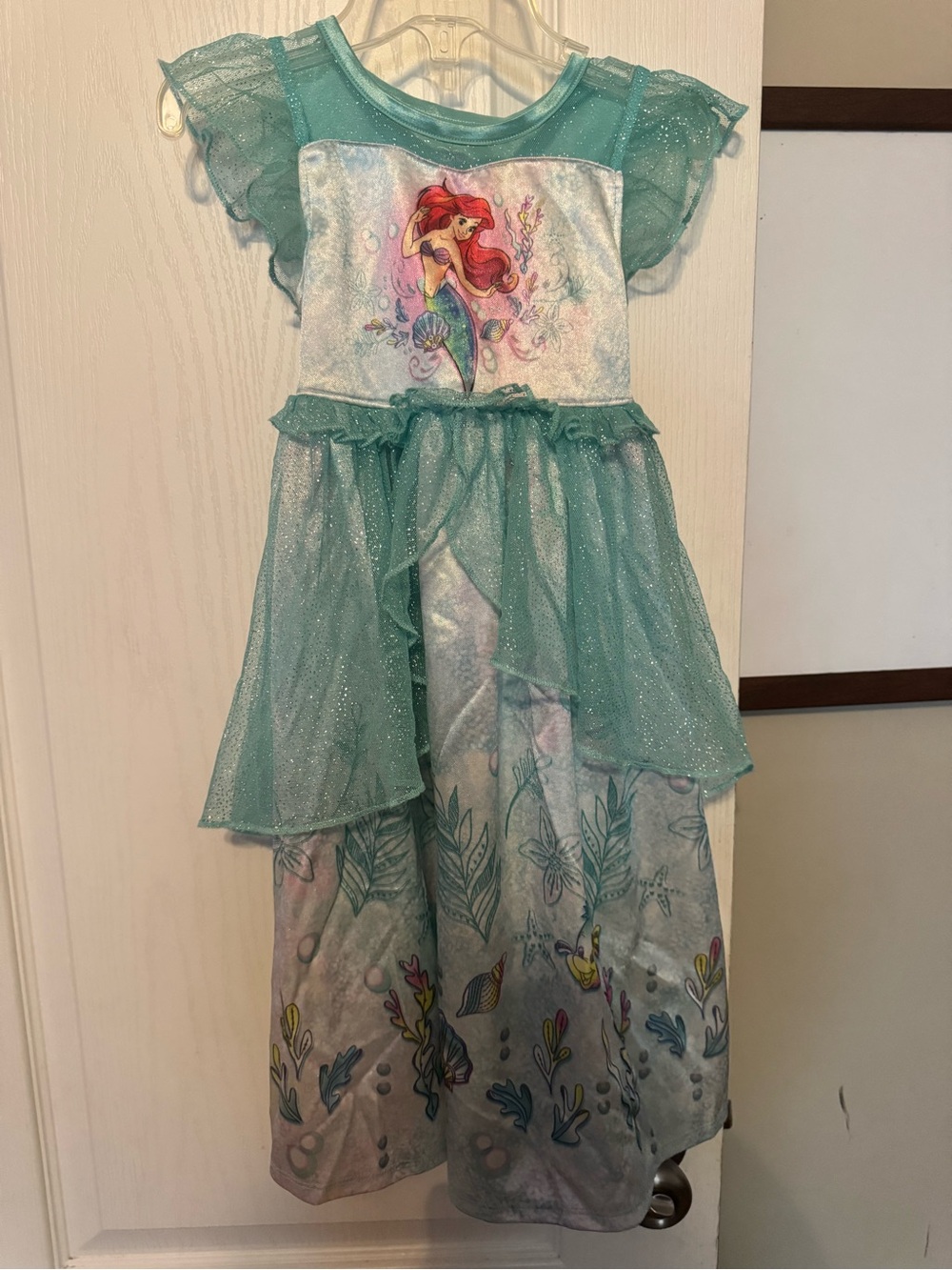 Disney Little Mermaid Ariel Teal Girls Pajama Dress